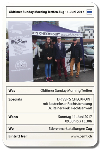 Oldtimer Sunday Morning Treffen Zug 11. Juni 2017