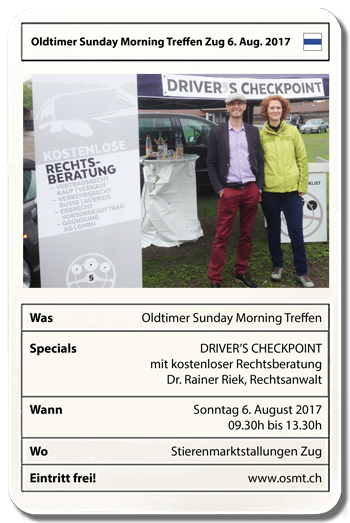 Oldtimer Sunday Morning Treffen Zug 6. August 2017