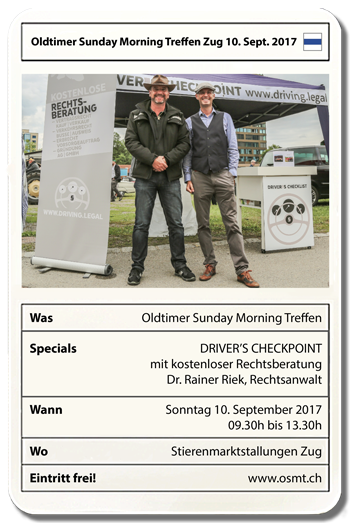 Oldtimer Sunday Morning Treffen Zug 10. September 2017