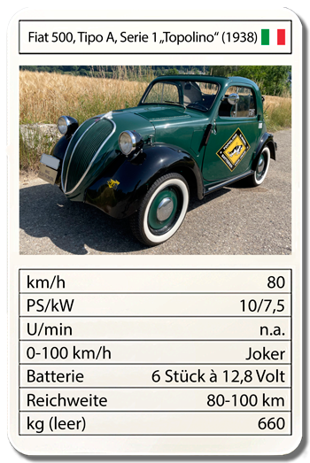 Fiat 500, Tipo A, Serie 1 «Topolino» (1938)